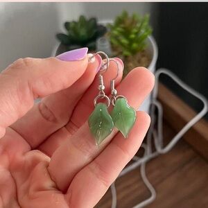 Elegant Green Leaf Earrings